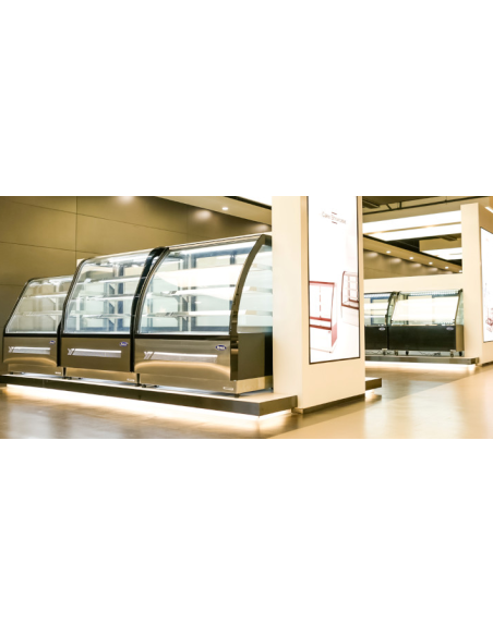 Refrigerated counter 380 liter - Curved glass - cm 180 x 66 x 120 h Refrigerated counter 380 liter - Curved glass - cm 180 x 66 x 120 h