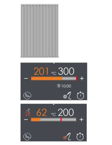 Fry top electric ribbed chrome - Touch - Cm 40 x 90 x 90 h