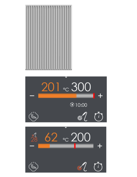 Fry top eléctrico cromado acanalado - Touch - cm 40 x 90 x 90 h