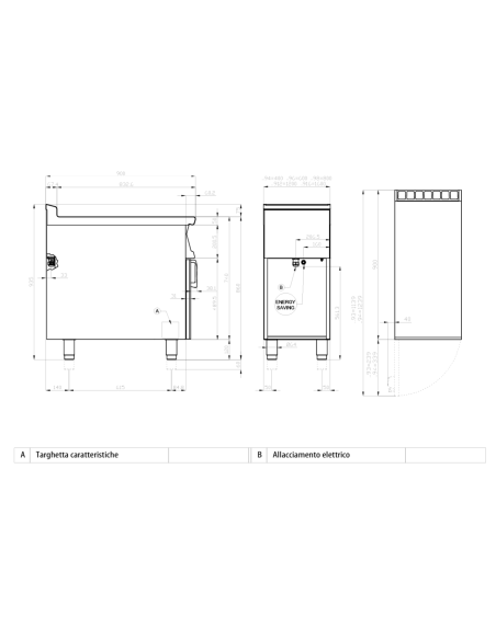 Fry top eléctrico cromado liso - Touch - Cm 80 x 90 x 90 h Fry top eléctrico cromado liso - Touch - Cm 80 x 90 x 90 h