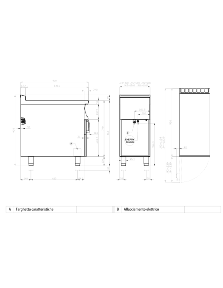 Fry top eléctrico 1/2 liso 1/2 rayado cromo - Touch - Cm 80 x 90 x 90 h Fry top eléctrico 1/2 liso 1/2 rayado cromo - Touch - Cm 80 x 90 x 90 h