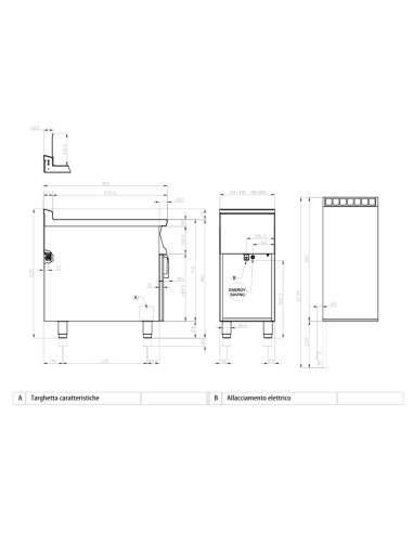 Freidora eléctrica profesional 2 cubas 8+8 litros - Touch - cm 40 x 90 x 90 h