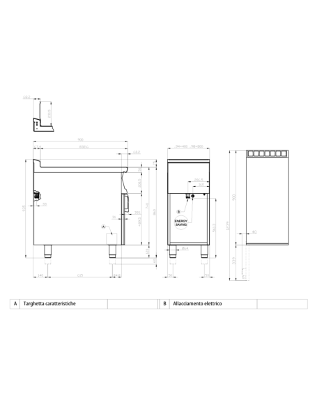 Fryer electric professional 2 tanks 8+8 liters - Touch - cm 40 x 90 x 90 h