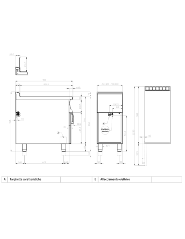Freidora eléctrica profesional 1 cuba 18 litros - Touch - cm 40 x 90 x 90 h