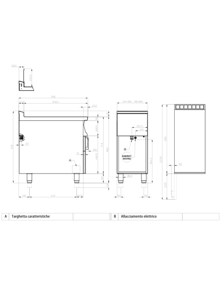 Professional electric fryer 1 tank 18 liters - Touch - cm 40 x 90 x 90 h