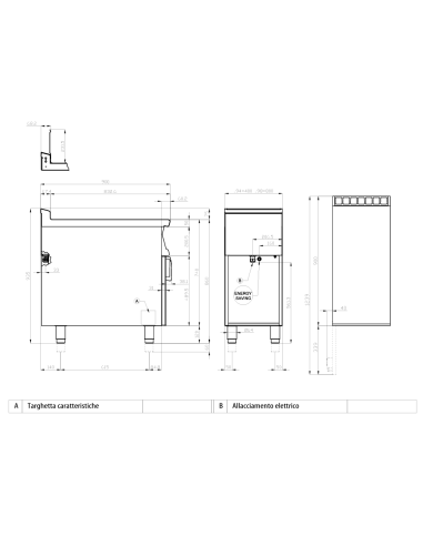 Freidora eléctrica profesional 1 cuba 25 litros - Touch - cm 40 x 90 x 90 h