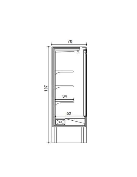 Muro refrigerado - Ventilado - Puertas giratorias - cm 180 x 71 x 200 h