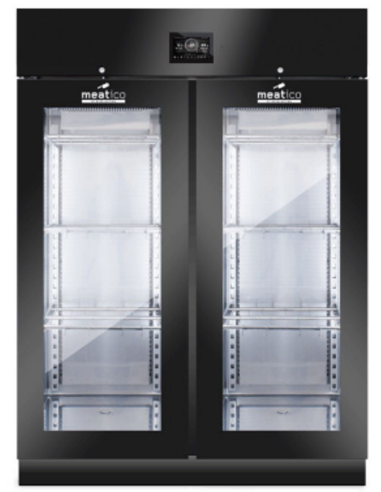 Drying cabinet 1365 liter - Glass door - Black