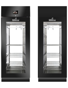 Aging display case 625 liter - Black - Glazed front and back 2