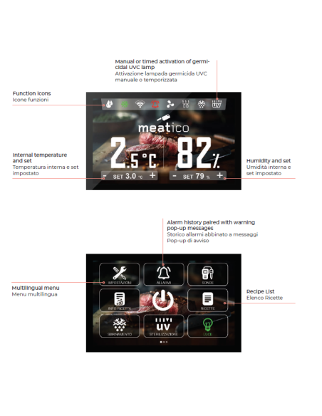 Vetrina frollatura da 625 litri - Fronte e retro vetrati