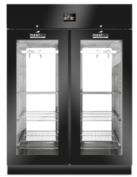 Aging display case 1365 liter - Black - Glazed front and back