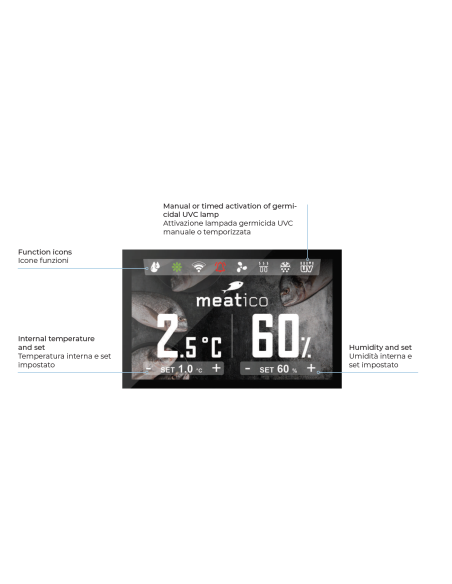 Fish aging display case 625 lt - 90 kg - Black color