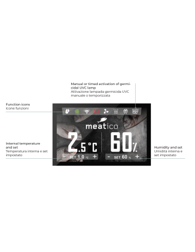 Fish aging display case 1365 lt - Glazed front and back - Black