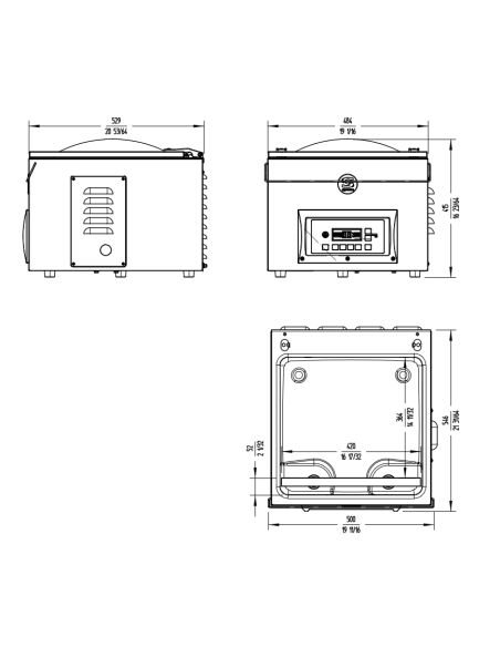 Vacuum packaging machine with sealing bar cm 42 - Pump Busch 10 m3/h - cm 48,4 x 52,9 x 41,3 h
