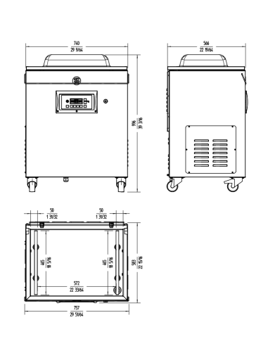 Vacuum packaging machine with double sealing...