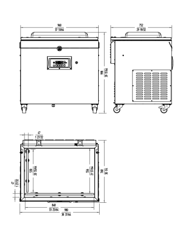 Vacuum packaging machine with double sealing...