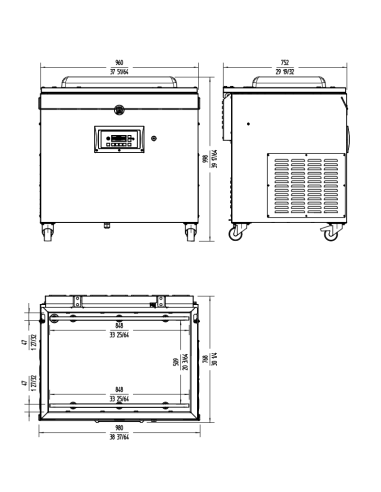 Vacuum packaging machine with double sealing...