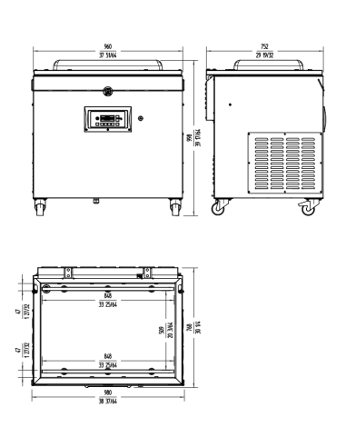 Vacuum packaging machine with double sealing...