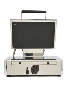 Glass grill plate with smooth surface and smooth lid - cm...