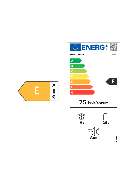 Minibar termoeléctrico empotrable o independiente - Capacidad 26 litros - Dimensiones 38 x 43 x 46,5 h