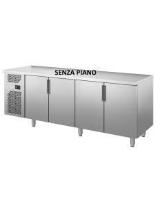 Tavolo refrigerato - Senza piano -  N. 4 porte - Cm 242 x...