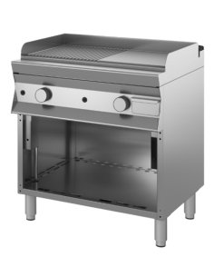 Frytop gas - Plate 1/2 liascia + 1/2 chromium row - cm 80...