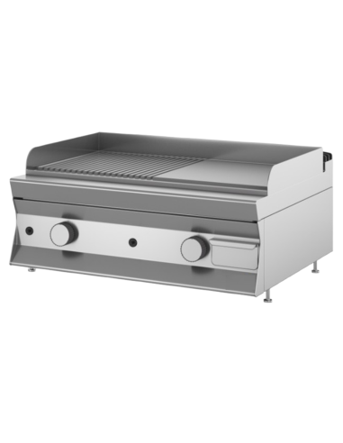 Frytop gas - Plate 1/2 smooth + 1/2 chromium...