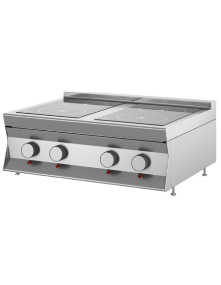 Placa vitrocerámica de 4 zonas - cm 80 x 90 x 28 h