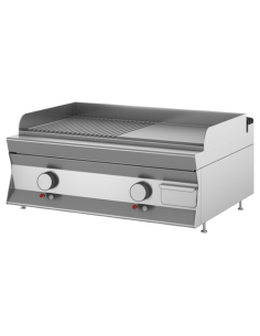 Electric FryTop - Plate 1/2 smooth + 1/2 chromium row -... 2