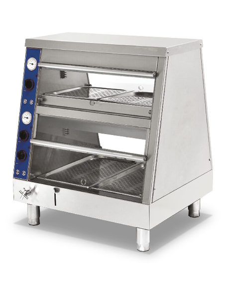 Calentador de alimentos baño maría 3 x GN 1/1 + 3 x GN 2/3 - 2 estantes Calentador de alimentos baño maría 3 x GN 1/1 + 3 x GN 2/3 - 2 estantes