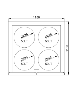 Caja de cerveza refrigerada - N. 4 de 50 litros - Con grupo 2