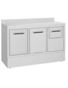 Coffee machine counter with beater drawer and waste hopper and door 2