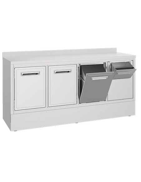 Coffee machine counter with beater drawer and waste hopper and 2 doors Coffee machine counter with beater drawer and waste hopper and 2 doors
