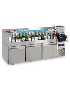 Mostrador de coctelería - 3 cajones - Bandeja de hielo - Longitud 160 cm