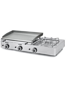 Double gas fry top with 1 countertop stove
