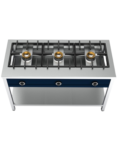 Piano di cottura per pancake con 3 bruciatori