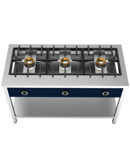 Piano di cottura per pancake con 3 bruciatori