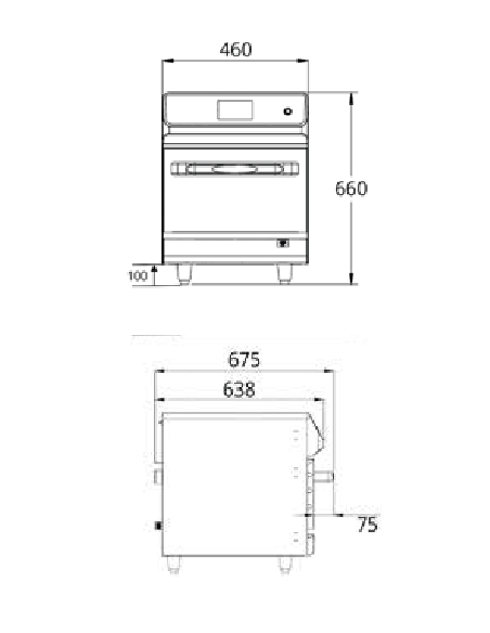 Combi oven SPEED - Capacity 17 liters - Max temperature 280°C - Cm 46 x 67.5 x 66 h
