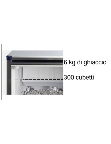 Fabbricatore ghiaccio cubetto pieno ad aria 20 kg / 24 h