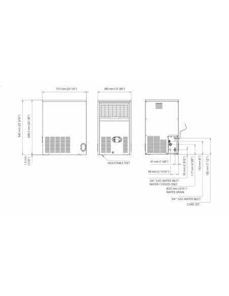 Fabbricatore ghiaccio cubetto pieno - Aria/Acqua kg 31/28