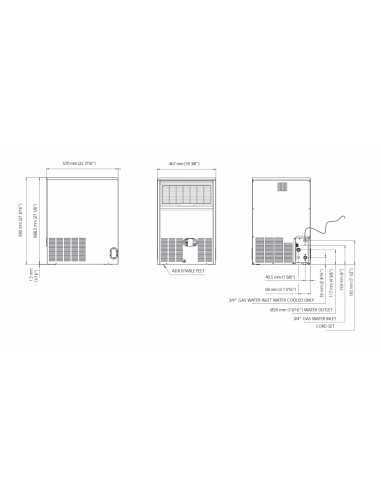 Full cube ice maker - Air/Water kg 40/38