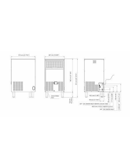 Full cube ice maker - Air/Water kg 58/63