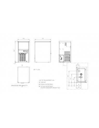 Ice maker hollow cube - Air/Water kg 30/28