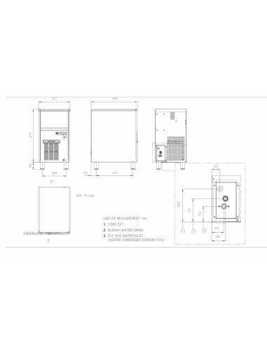Fabbricatore ghiaccio cubetto cavo - Aria/Acqua kg 38/36