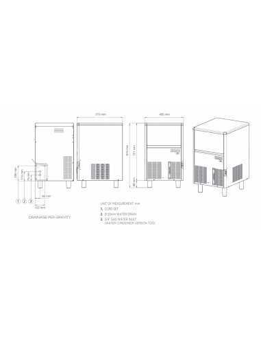 Ice maker hollow cube- Air/Water kg 47/45