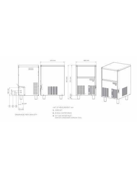 Ice maker hollow cube- Air/Water kg 47/45 Ice maker hollow cube- Air/Water kg 47/45