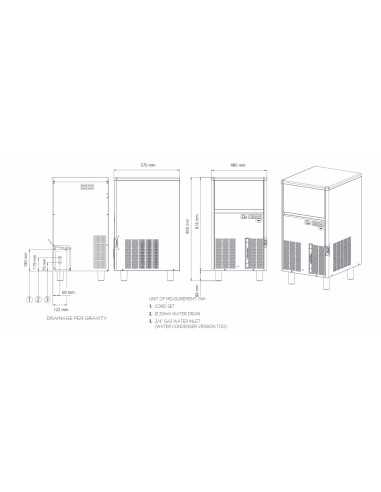 Ice maker hollow cube - Air/Water kg 63/60