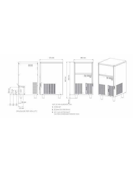 Ice maker hollow cube - Air/Water kg 63/60