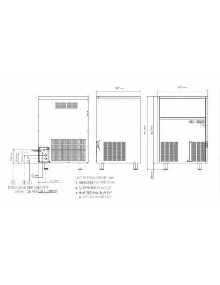 Fabbricatore ghiaccio cubetto cavo - Aria/Acqua kg 82/90 Fabbricatore ghiaccio cubetto cavo - Aria/Acqua kg 82/90