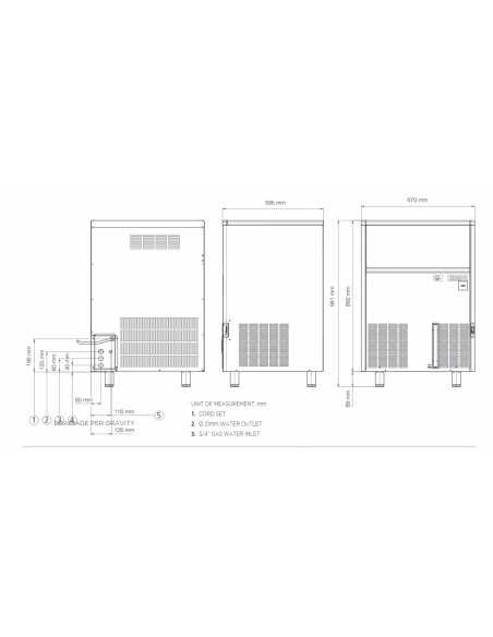 Ice maker hollow cube - Air/Water kg 100/95